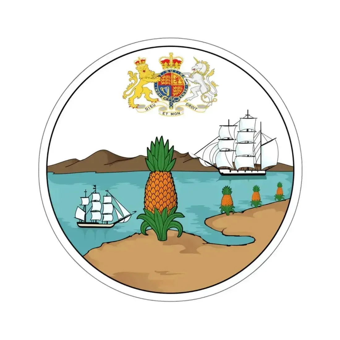 British Leeward Islands Coat 1871-1956 STICKER Vinyl Die-Cut Decal 4 Inch - The Sticker Space