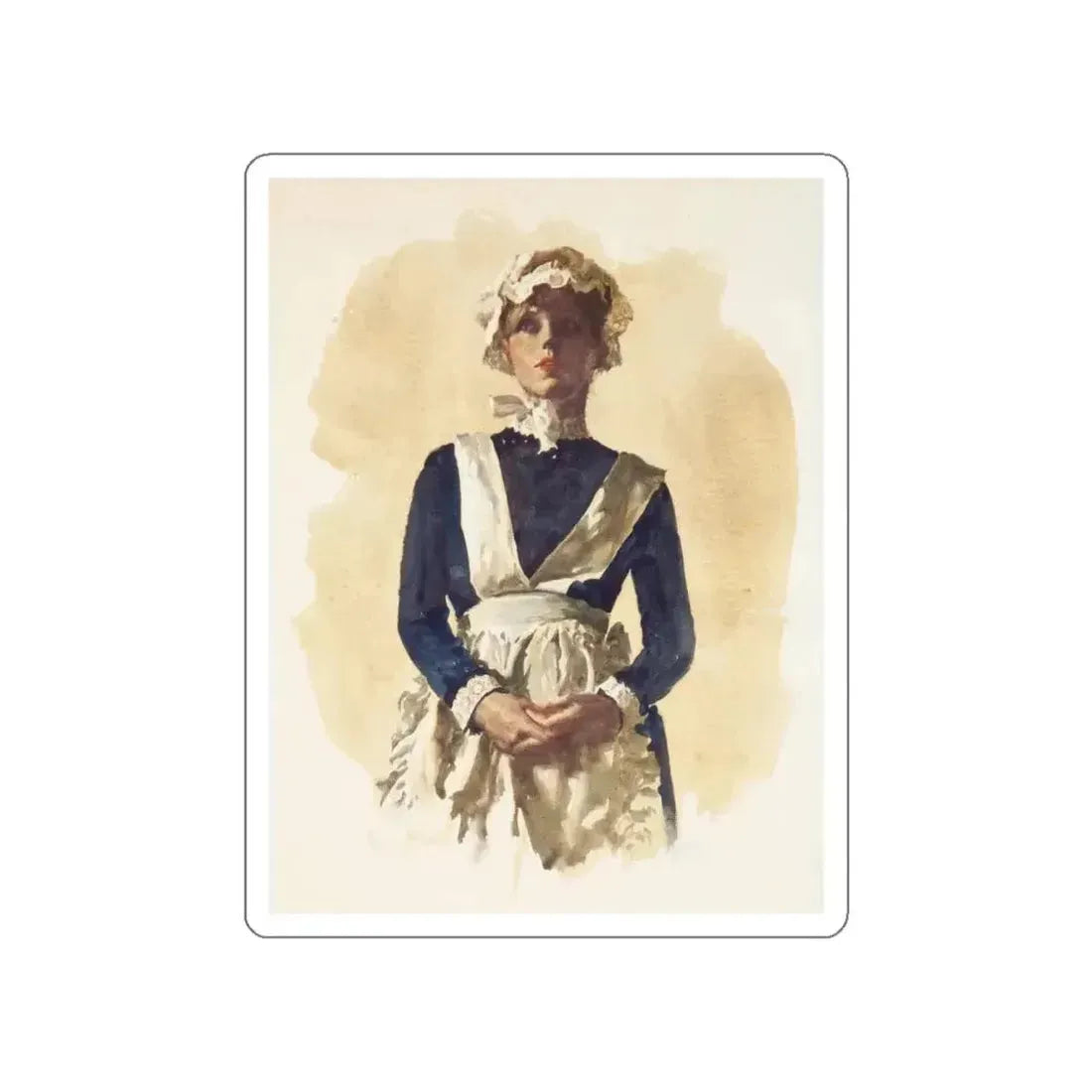 British Maid Illustration (c. 1980s) (Magazine Illustration) STICKER Vinyl Die-Cut Decal - The Sticker Space