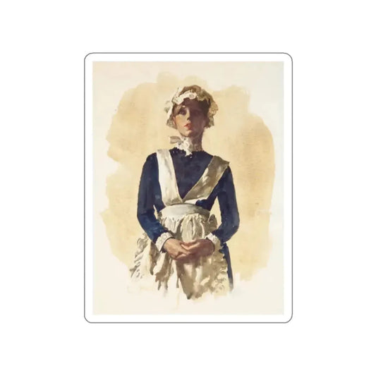 British Maid Illustration (c. 1980s) (Magazine Illustration) STICKER Vinyl Die-Cut Decal White Die-Cut 2 Inch - The Sticker Space