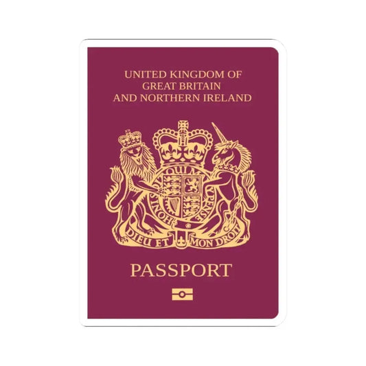 British National Passport - STICKER Vinyl Kiss-Cut Decal 2 Inch White - The Sticker Space