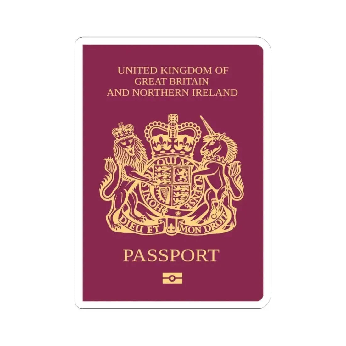 British National Passport - STICKER Vinyl Kiss-Cut Decal 3 Inch White - The Sticker Space