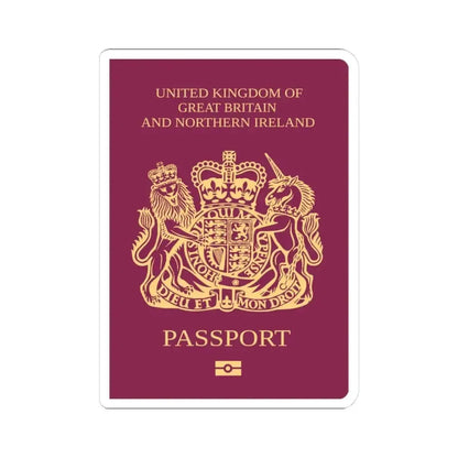 British National Passport - STICKER Vinyl Kiss-Cut Decal 3 Inch White - The Sticker Space