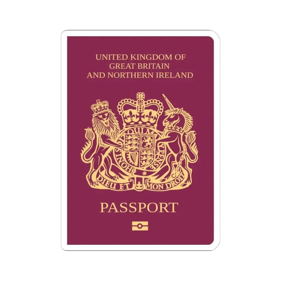 British National Passport - STICKER Vinyl Kiss-Cut Decal 4 Inch White - The Sticker Space