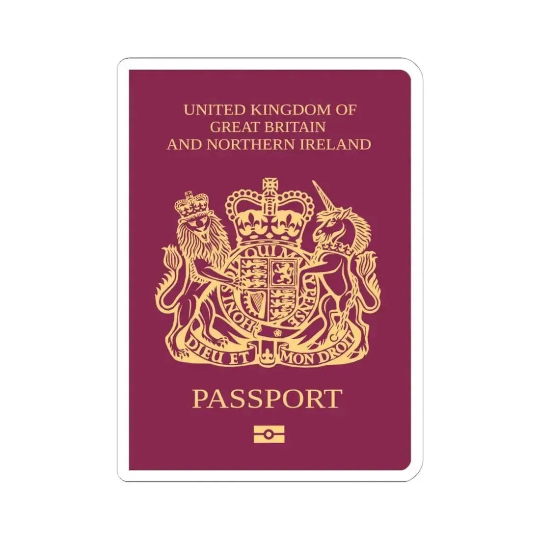 British National Passport - STICKER Vinyl Kiss-Cut Decal 6 Inch White - The Sticker Space