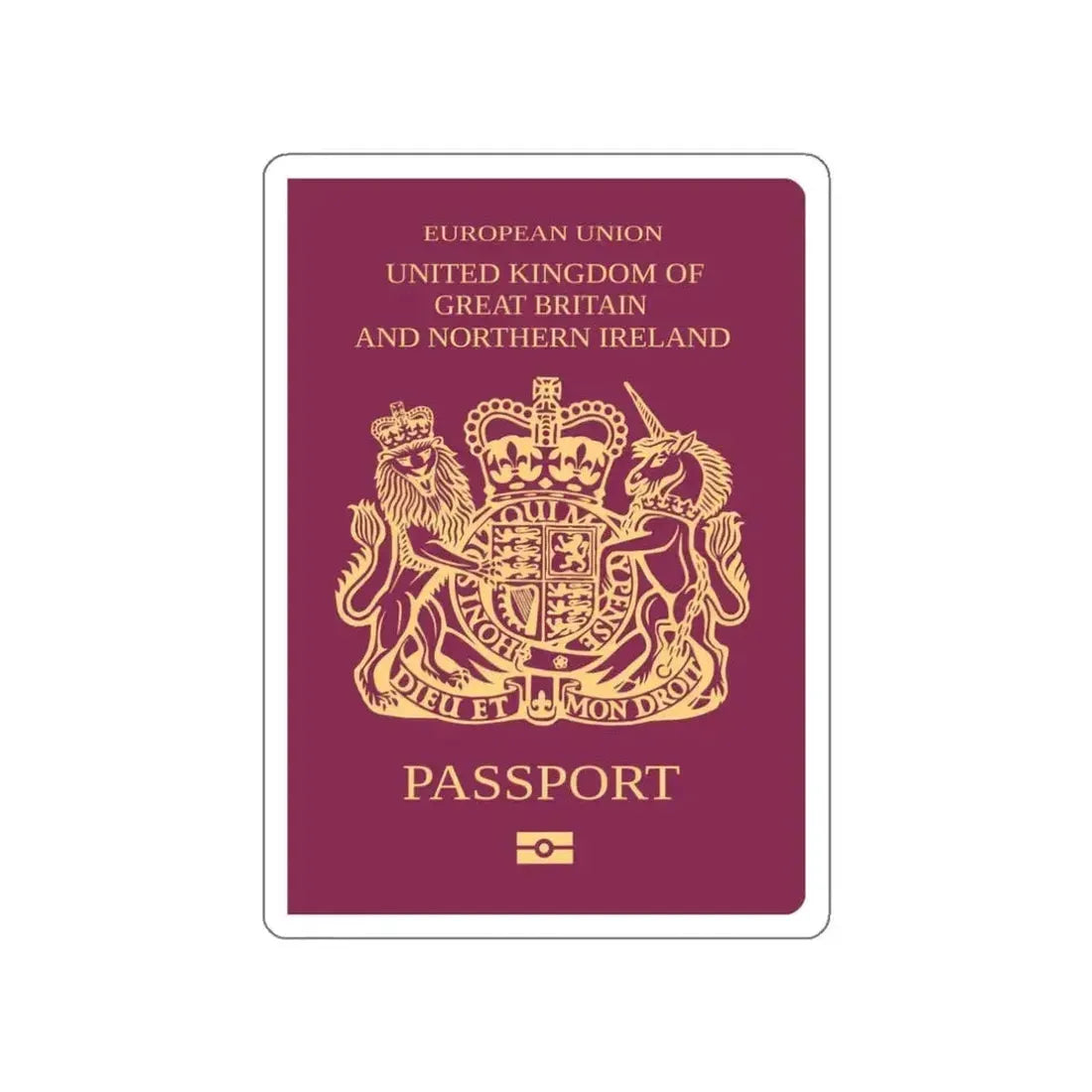 British Passport STICKER Vinyl Die-Cut Decal 3 Inch - The Sticker Space