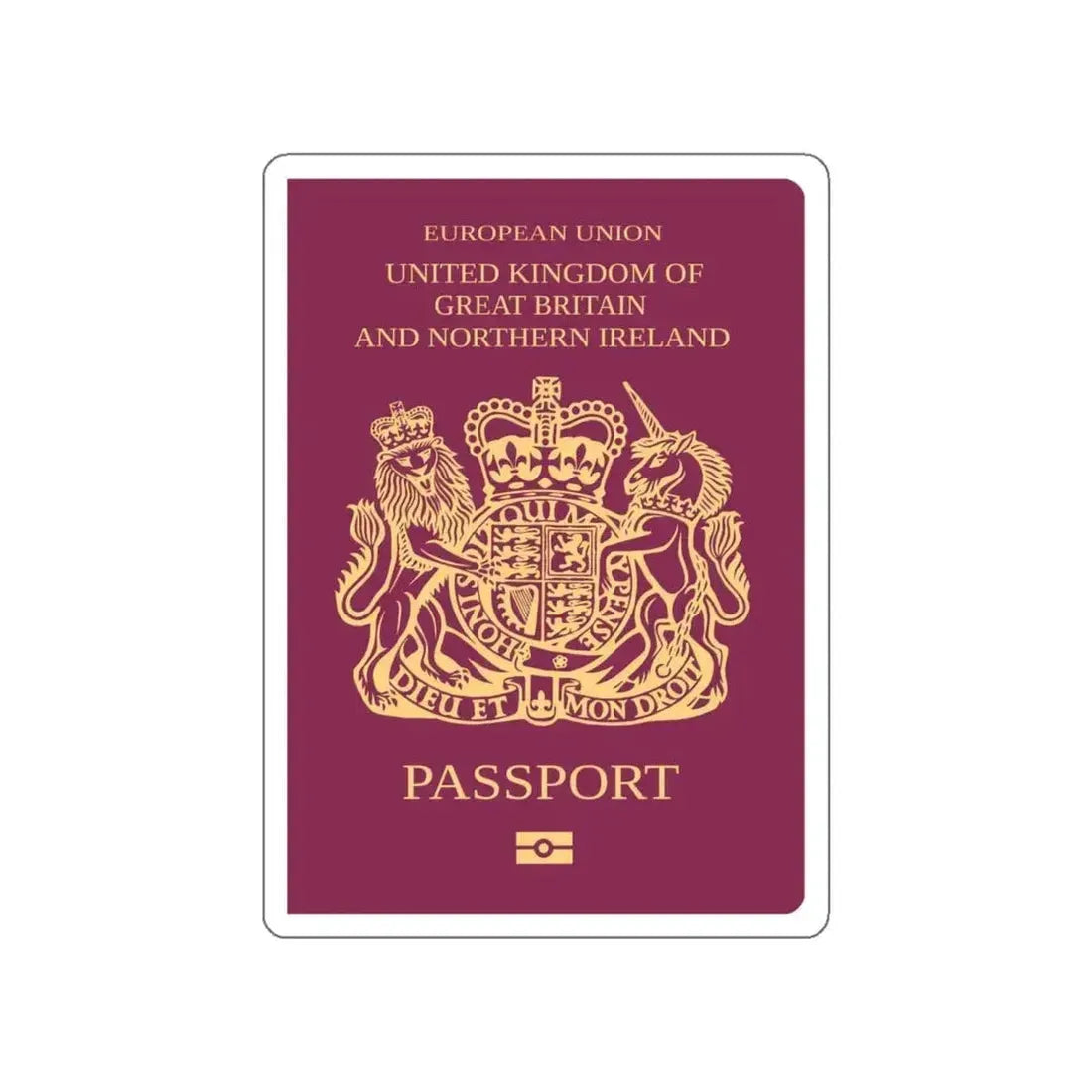 British Passport STICKER Vinyl Die-Cut Decal 5 Inch - The Sticker Space