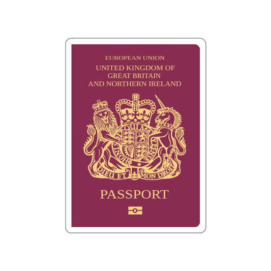 British Passport STICKER Vinyl Die-Cut Decal-White-The Sticker Space