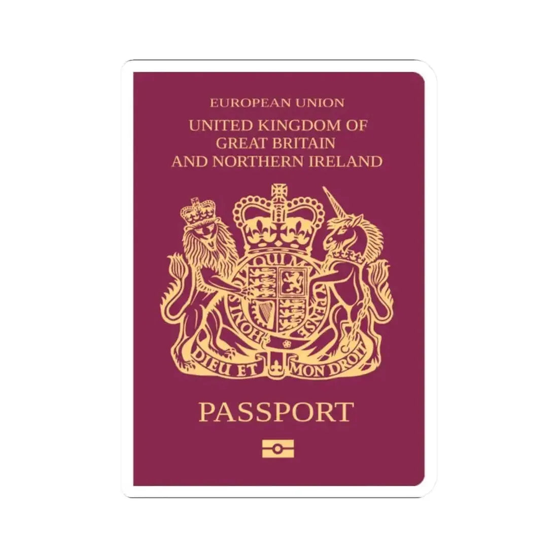 British Passport - STICKER Vinyl Kiss-Cut Decal 2 Inch White - The Sticker Space
