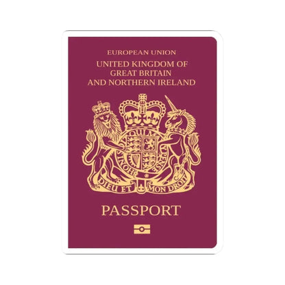 British Passport - STICKER Vinyl Kiss-Cut Decal 2 Inch White - The Sticker Space