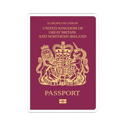 British Passport - STICKER Vinyl Kiss-Cut Decal 3 Inch White - The Sticker Space