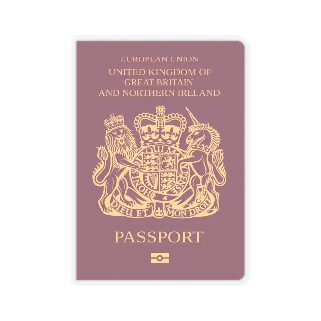 British Passport - STICKER Vinyl Kiss-Cut Decal 4 Inch Transparent - The Sticker Space
