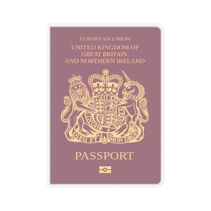 British Passport - STICKER Vinyl Kiss-Cut Decal 4 Inch Transparent - The Sticker Space