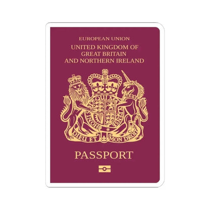 British Passport - STICKER Vinyl Kiss-Cut Decal 4 Inch White - The Sticker Space