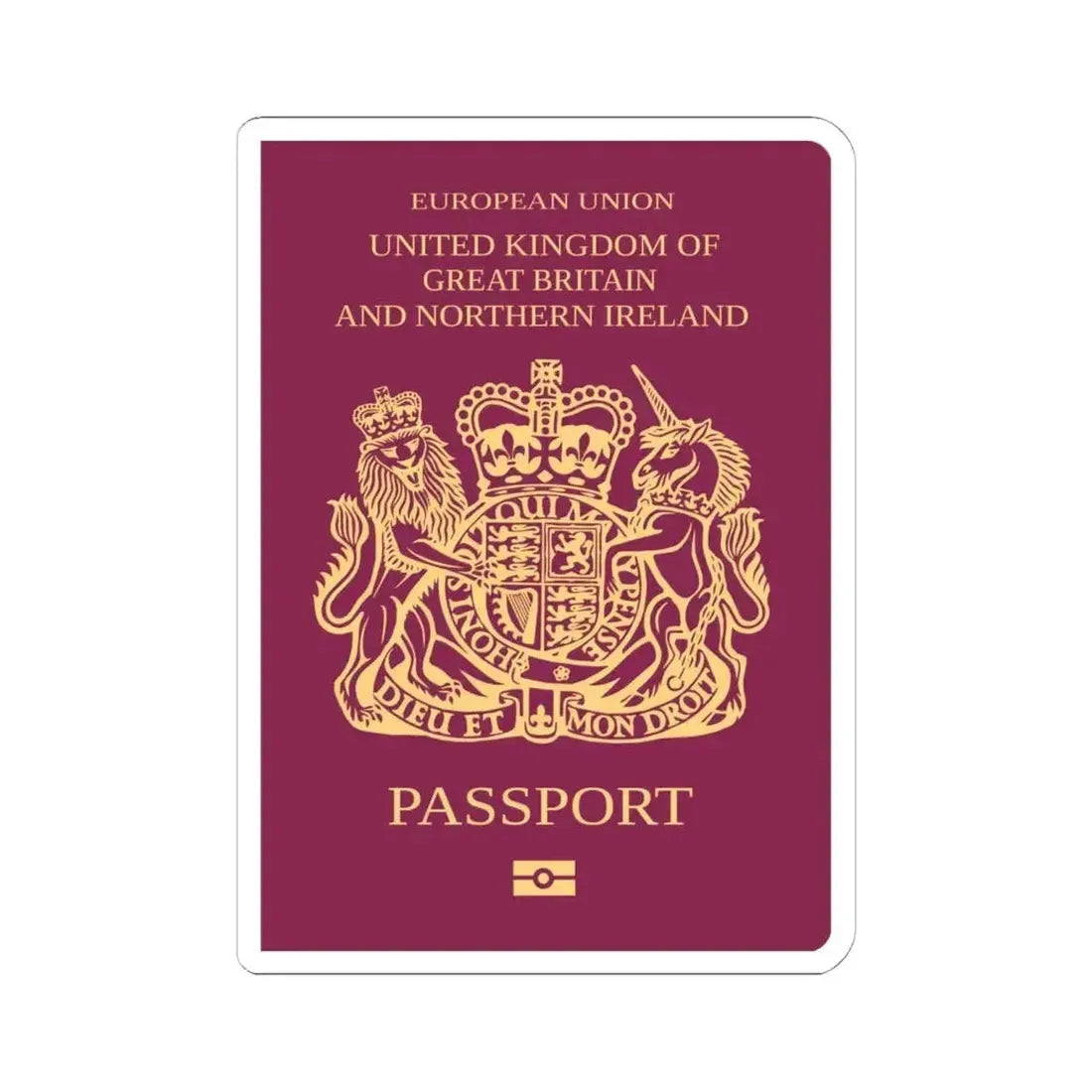 British Passport - STICKER Vinyl Kiss-Cut Decal 6 Inch White - The Sticker Space