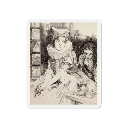 British Scene Depicting the Beheading of Anne Boleyn (Magazine Illustration) Refrigerator Magnet 3 Inch Die-Cut - The Sticker Space