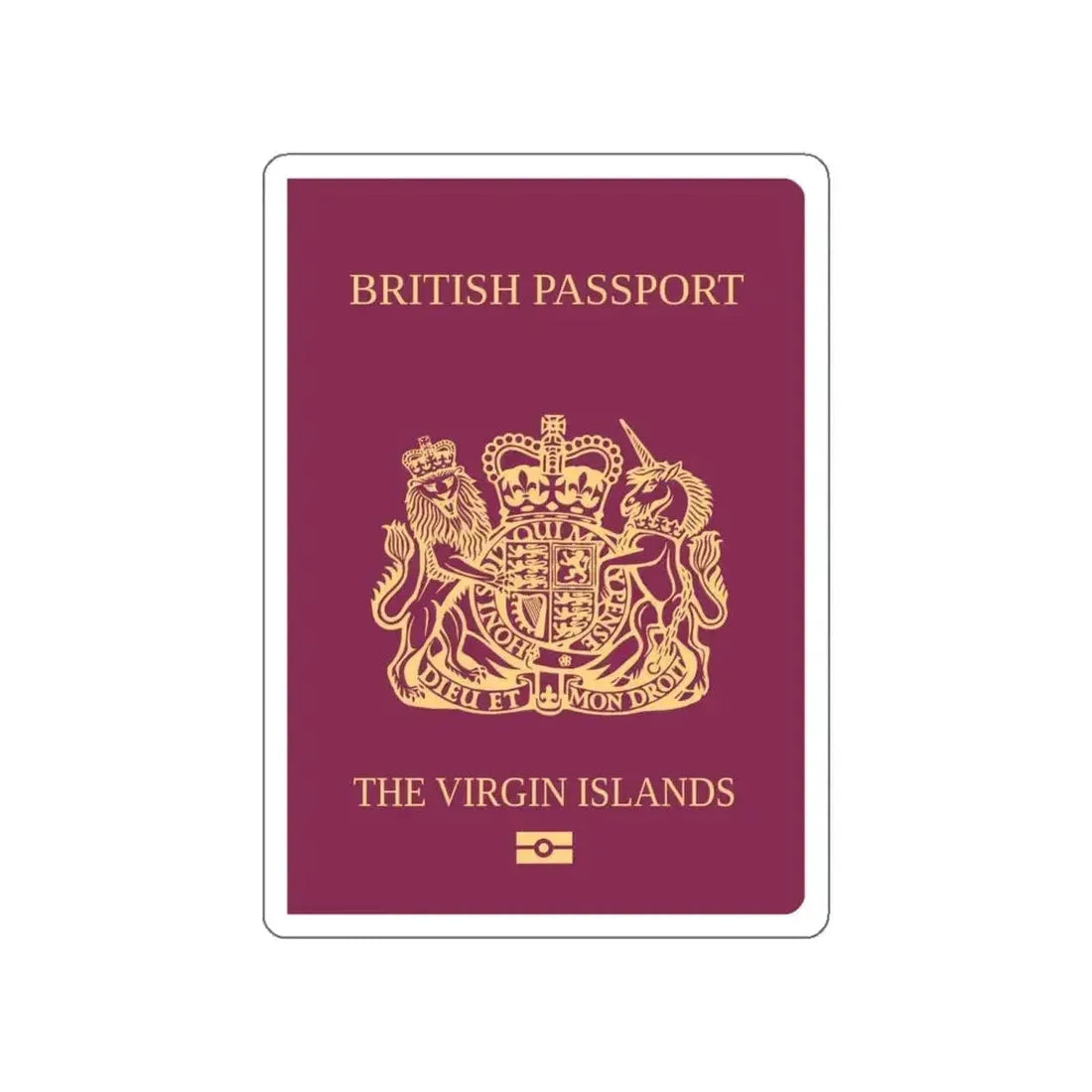 British Virgin Islands Passport STICKER Vinyl Die-Cut Decal 5 Inch - The Sticker Space