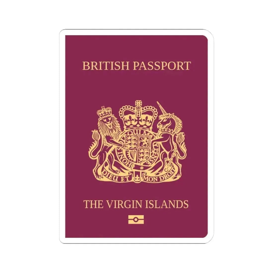 British Virgin Islands Passport - STICKER Vinyl Kiss-Cut Decal 3 Inch White - The Sticker Space
