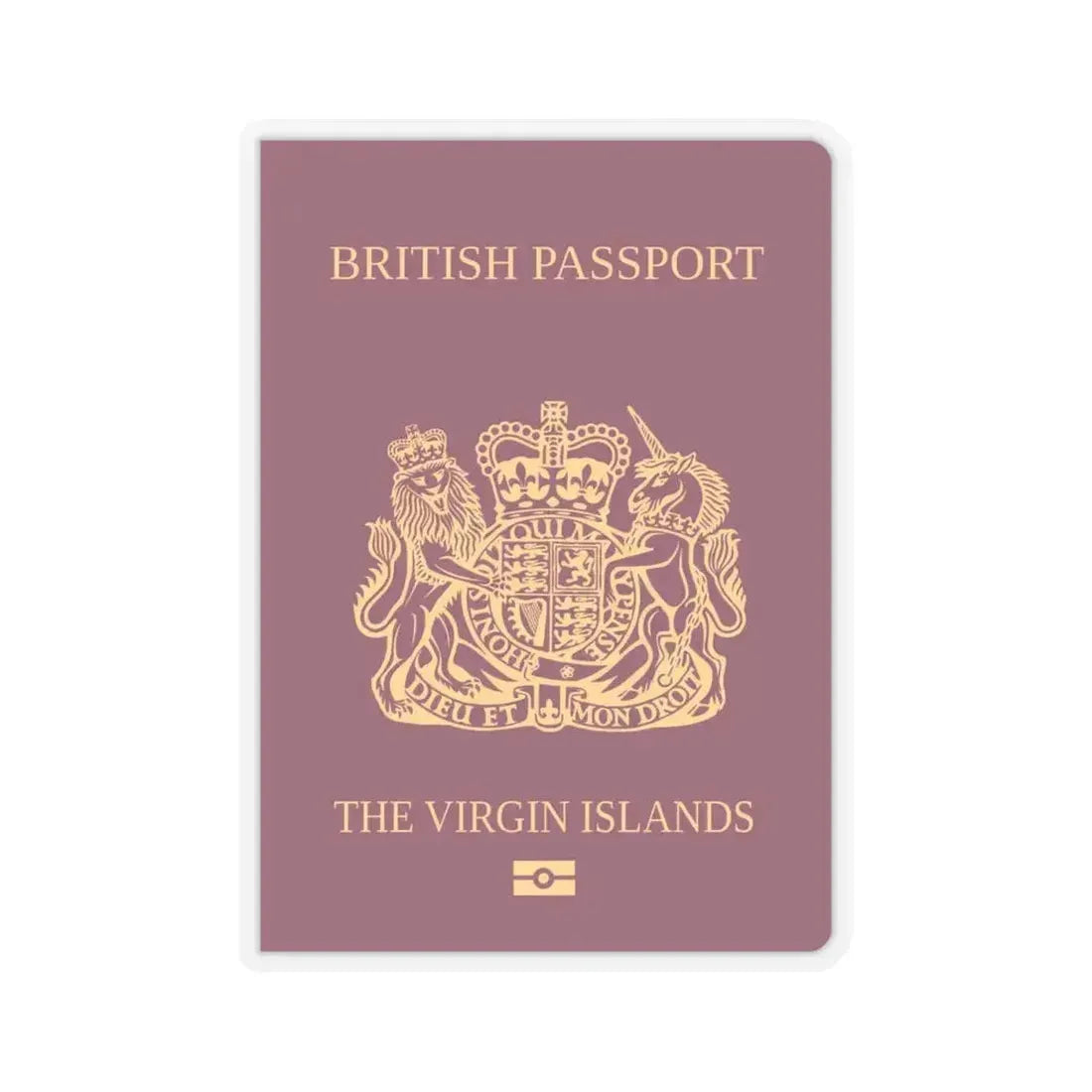 British Virgin Islands Passport - STICKER Vinyl Kiss-Cut Decal 4 Inch Transparent - The Sticker Space