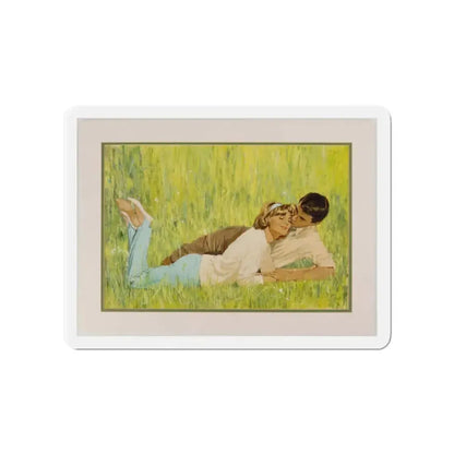 British Women's Magazine Illustration (Grestock and Marsh, c. 1960s) (Magazine Illustration) Refrigerator Magnet 4 Inch Die-Cut - The Sticker Space