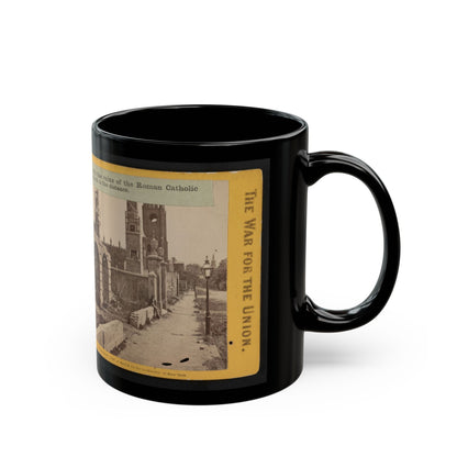 Broad St., Charleston, S.C., Looking East, With The Ruins Of The Roman Catholic Cathedral And St. Michael's Church In The Distance (U.S. Civil War) Black Coffee Mug