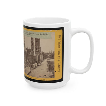 Broad St., Charleston, S.C., Looking East, With The Ruins Of The Roman Catholic Cathedral And St. Michael's Church In The Distance (U.S. Civil War) White Coffee Mug