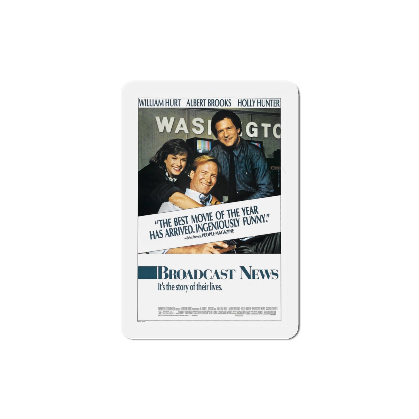 Broadcast News 1987 Movie Poster Die-Cut Magnet-3" x 3"-The Sticker Space