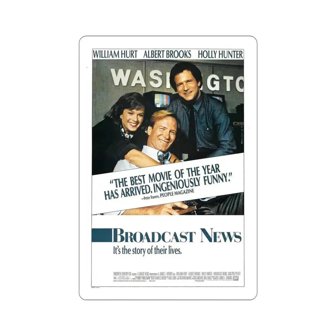 Broadcast News 1987 Movie Poster STICKER Vinyl Die-Cut Decal 6 Inch - The Sticker Space