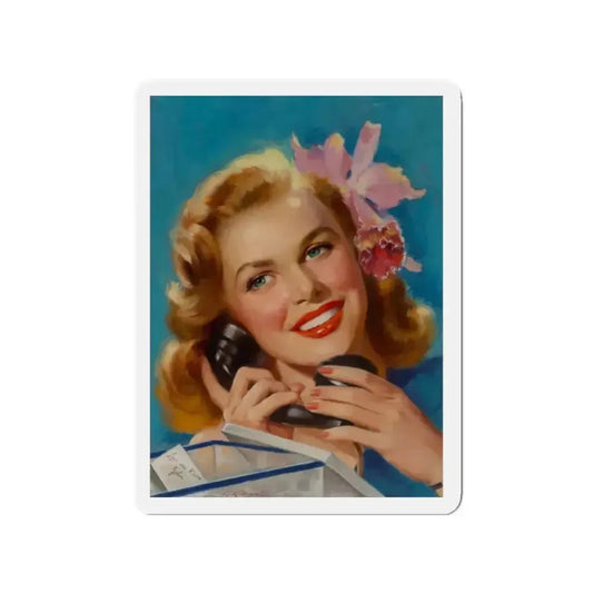 Broadway, 1947 (Magazine Illustration) Refrigerator Magnet 2 Inch Die-Cut - The Sticker Space