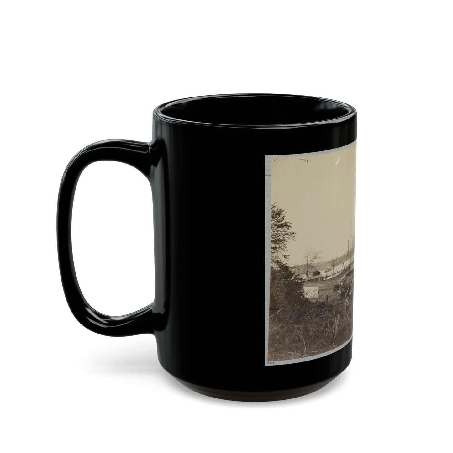 Broadway Landing, Appomattox River, Va., Butler's Signal Tower At Point Of Rocks, In Distance (U.S. Civil War) Black Coffee Mug