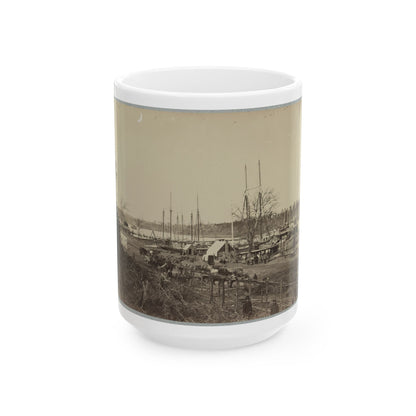 Broadway Landing, Appomattox River, Va., Butler's Signal Tower At Point Of Rocks, In Distance (U.S. Civil War) White Coffee Mug