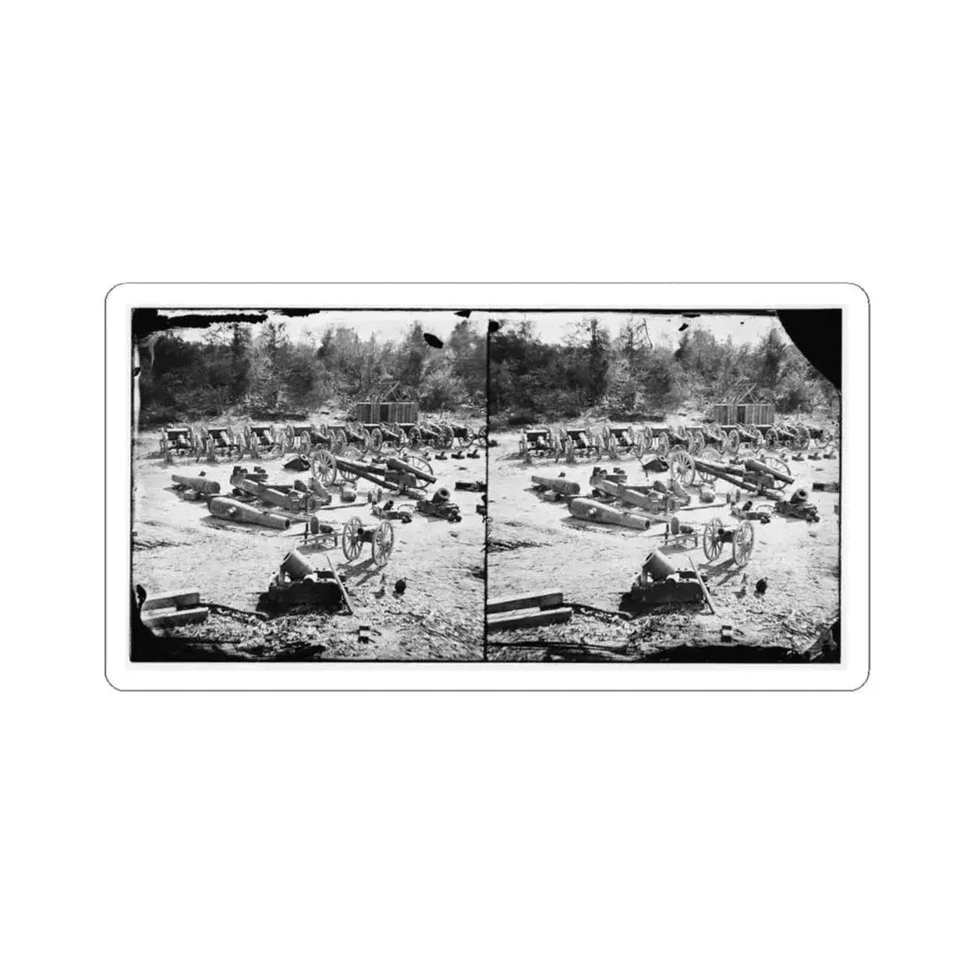 Broadway Landing, Appomattox River, Virginia. Park of Artillery 001 (U.S. Civil War) STICKER Vinyl Kiss-Cut Decal 6 Inch White - The Sticker Space