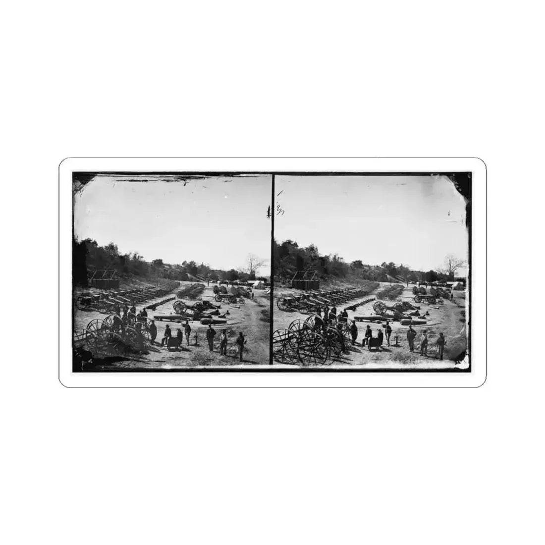 Broadway Landing, Appomattox River, Virginia. Park of Artillery(2) (U.S. Civil War) STICKER Vinyl Kiss-Cut Decal 4 Inch White - The Sticker Space