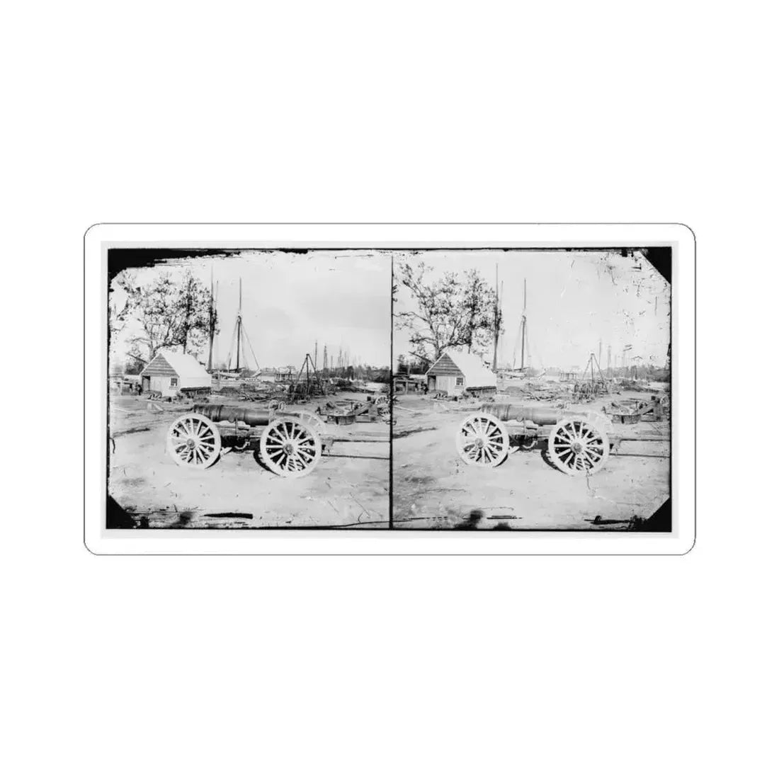 Broadway Landing, Appomattox River, Virginia. Park of Artillery(3) (U.S. Civil War) STICKER Vinyl Kiss-Cut Decal 4 Inch White - The Sticker Space