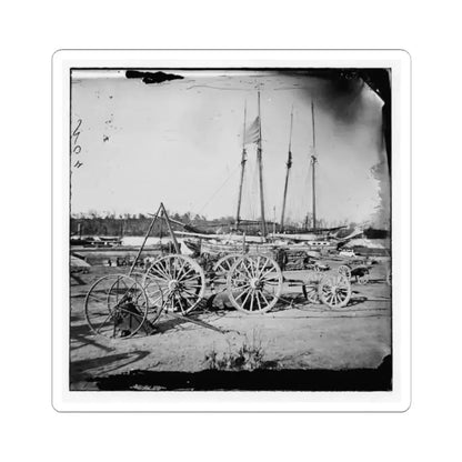 Broadway Landing, Appomattox River, Virginia. Supply Boats and Stores (U.S. Civil War) STICKER Vinyl Kiss-Cut Decal 2 Inch White - The Sticker Space