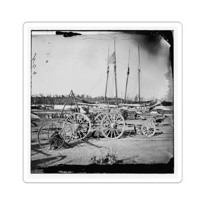 Broadway Landing, Appomattox River, Virginia. Supply Boats and Stores (U.S. Civil War) STICKER Vinyl Kiss-Cut Decal 6 Inch White - The Sticker Space