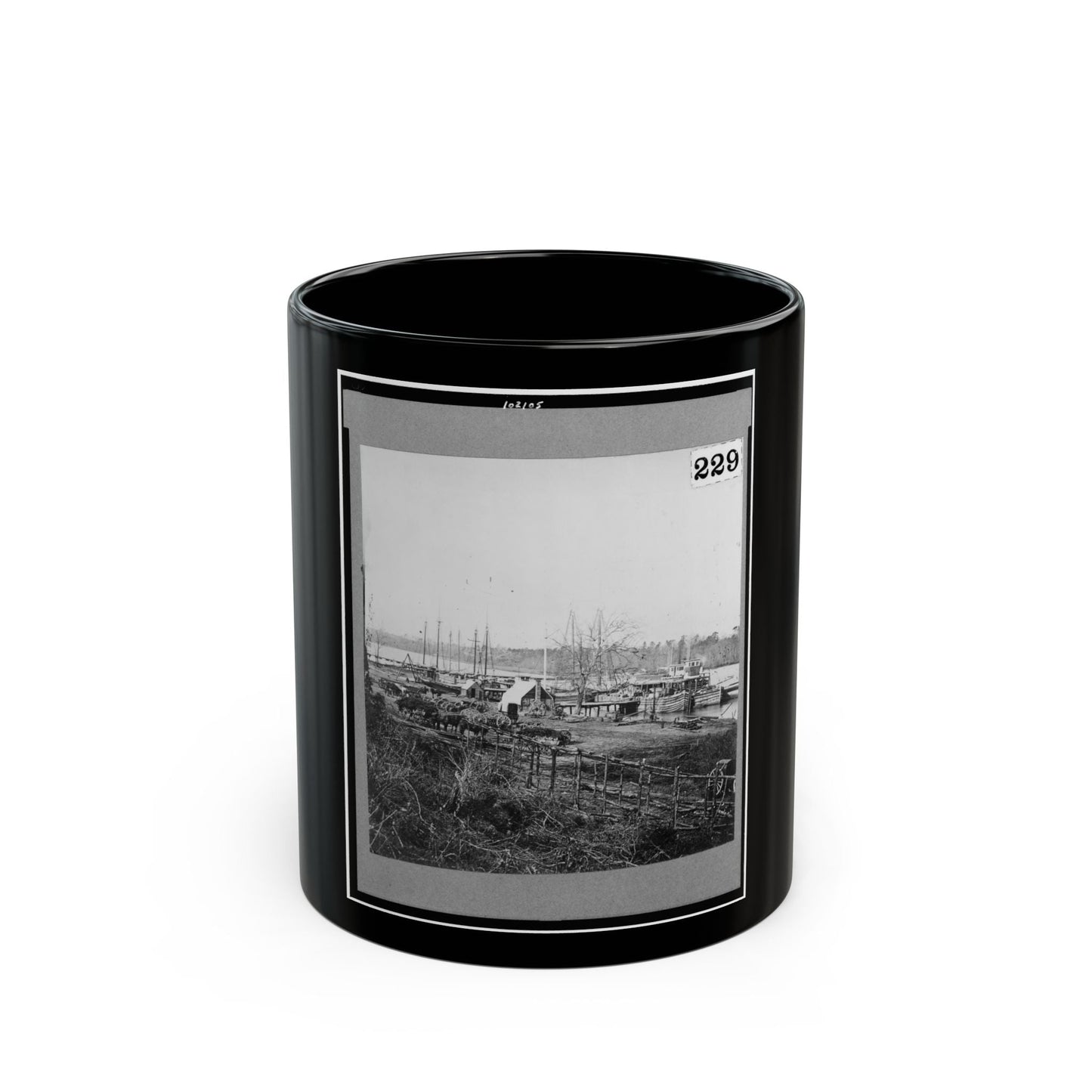 Broadway Landing, Appomattox River, Virginia (U.S. Civil War) Black Coffee Mug