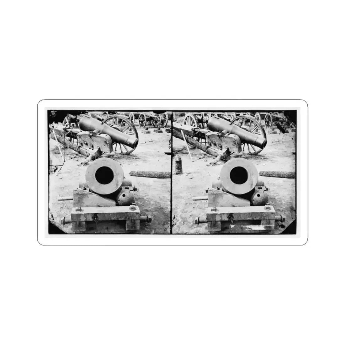Broadway Landing, Appomattox River, Virginia. View of Mortar and Artillery (U.S. Civil War) STICKER Vinyl Kiss-Cut Decal 4 Inch White - The Sticker Space