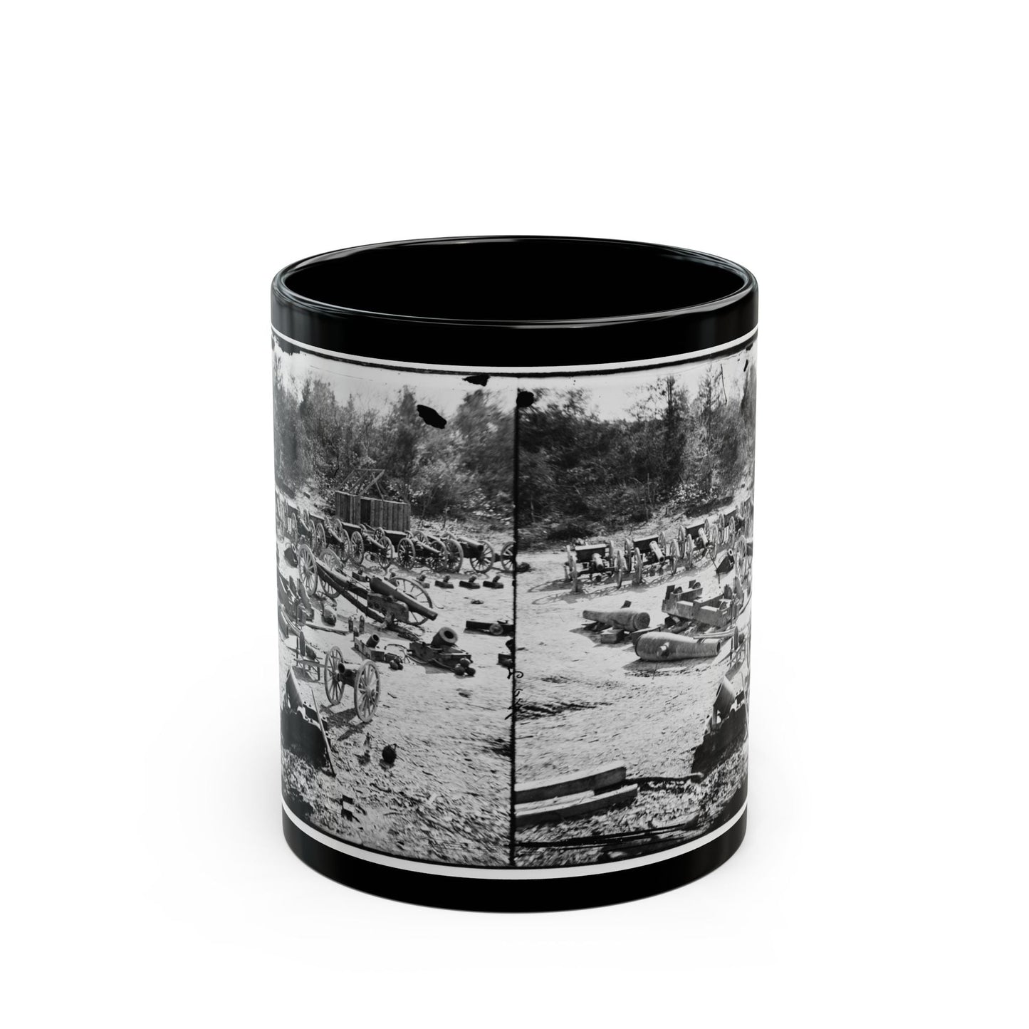 Broadway Landing, Appomattox River, Virginia. Park Of Artillery 001 (U.S. Civil War) Black Coffee Mug