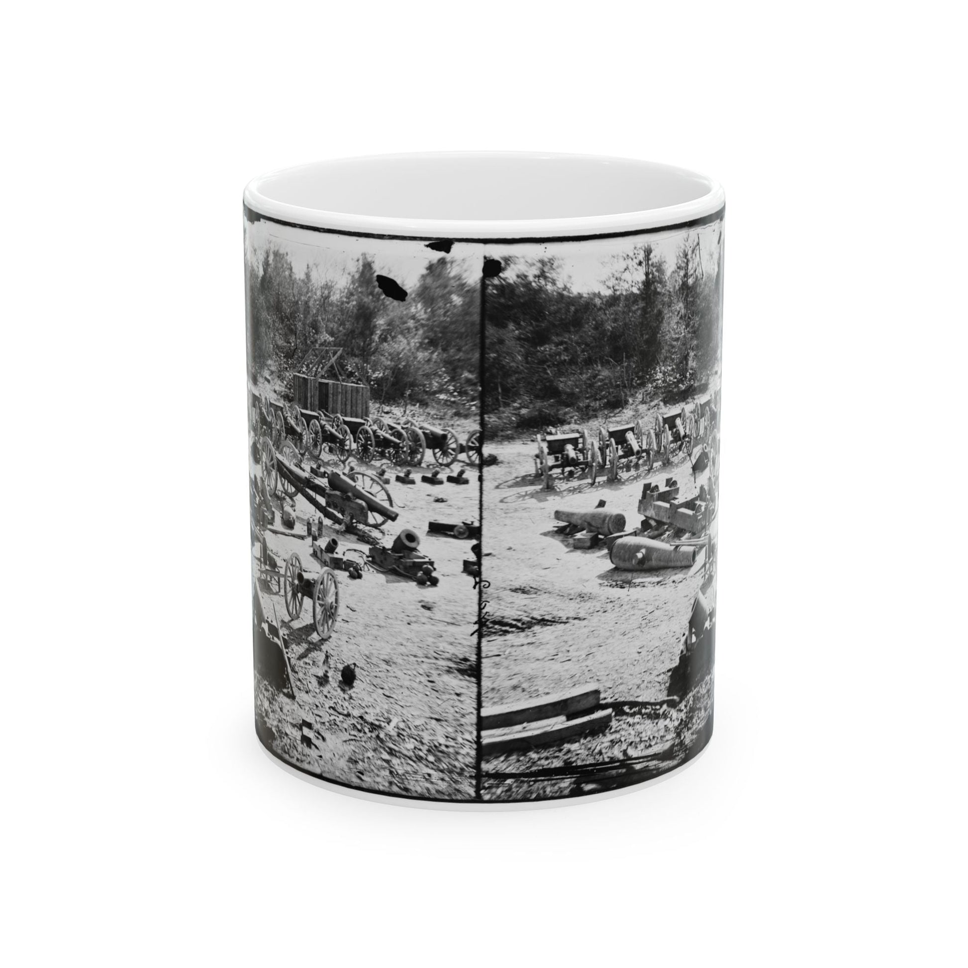 Broadway Landing, Appomattox River, Virginia. Park Of Artillery 001 (U.S. Civil War) White Coffee Mug-11oz-The Sticker Space