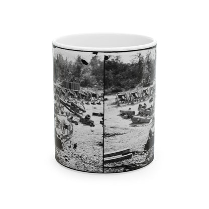 Broadway Landing, Appomattox River, Virginia. Park Of Artillery 001 (U.S. Civil War) White Coffee Mug-11oz-The Sticker Space