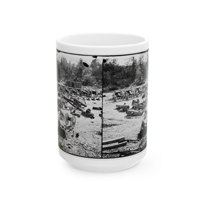 Broadway Landing, Appomattox River, Virginia. Park Of Artillery 001 (U.S. Civil War) White Coffee Mug-15oz-The Sticker Space