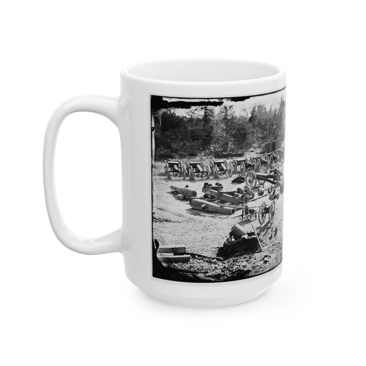 Broadway Landing, Appomattox River, Virginia. Park Of Artillery 001 (U.S. Civil War) White Coffee Mug-The Sticker Space