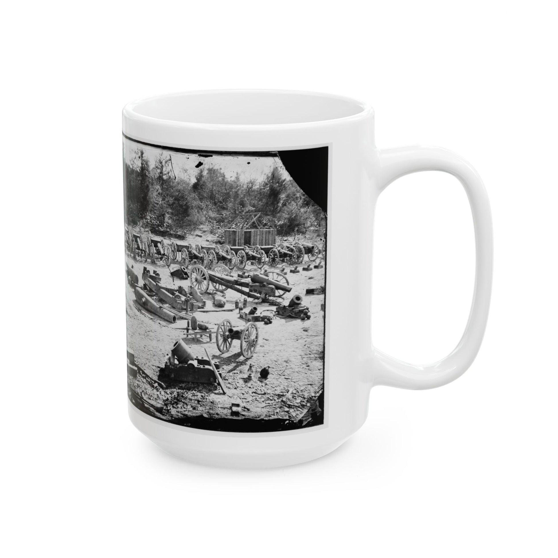 Broadway Landing, Appomattox River, Virginia. Park Of Artillery 001 (U.S. Civil War) White Coffee Mug-The Sticker Space