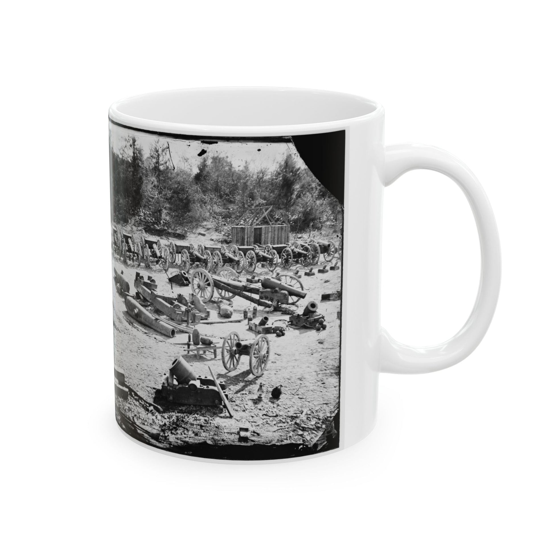 Broadway Landing, Appomattox River, Virginia. Park Of Artillery 001 (U.S. Civil War) White Coffee Mug-The Sticker Space