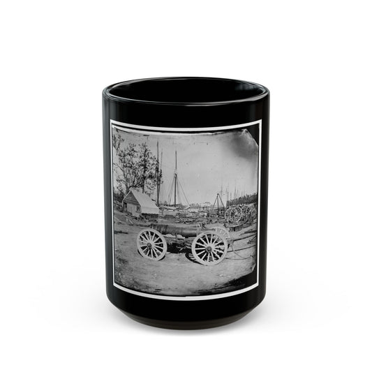 Broadway Landing, Appomattox River, Virginia. Park Of Artillery (U.S. Civil War) Black Coffee Mug