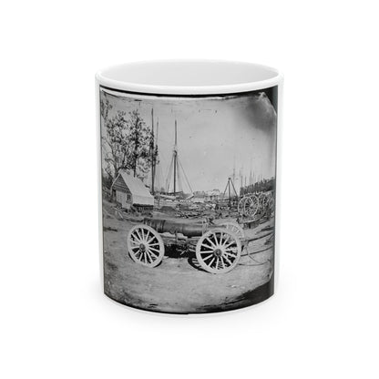 Broadway Landing, Appomattox River, Virginia. Park Of Artillery (U.S. Civil War) White Coffee Mug