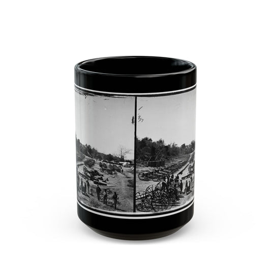 Broadway Landing, Appomattox River, Virginia. Park Of Artillery(2) (U.S. Civil War) Black Coffee Mug-15oz-The Sticker Space