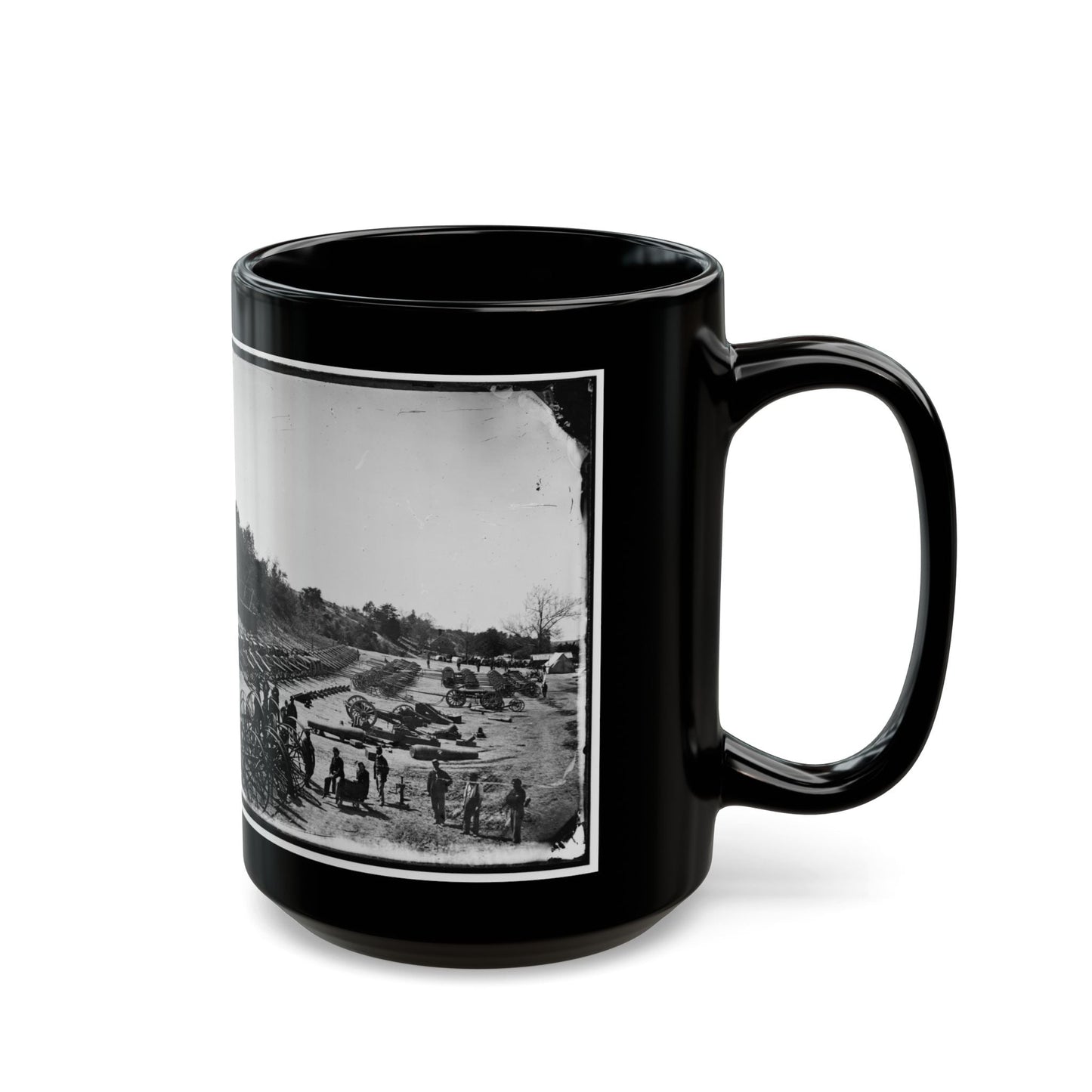 Broadway Landing, Appomattox River, Virginia. Park Of Artillery(2) (U.S. Civil War) Black Coffee Mug-The Sticker Space