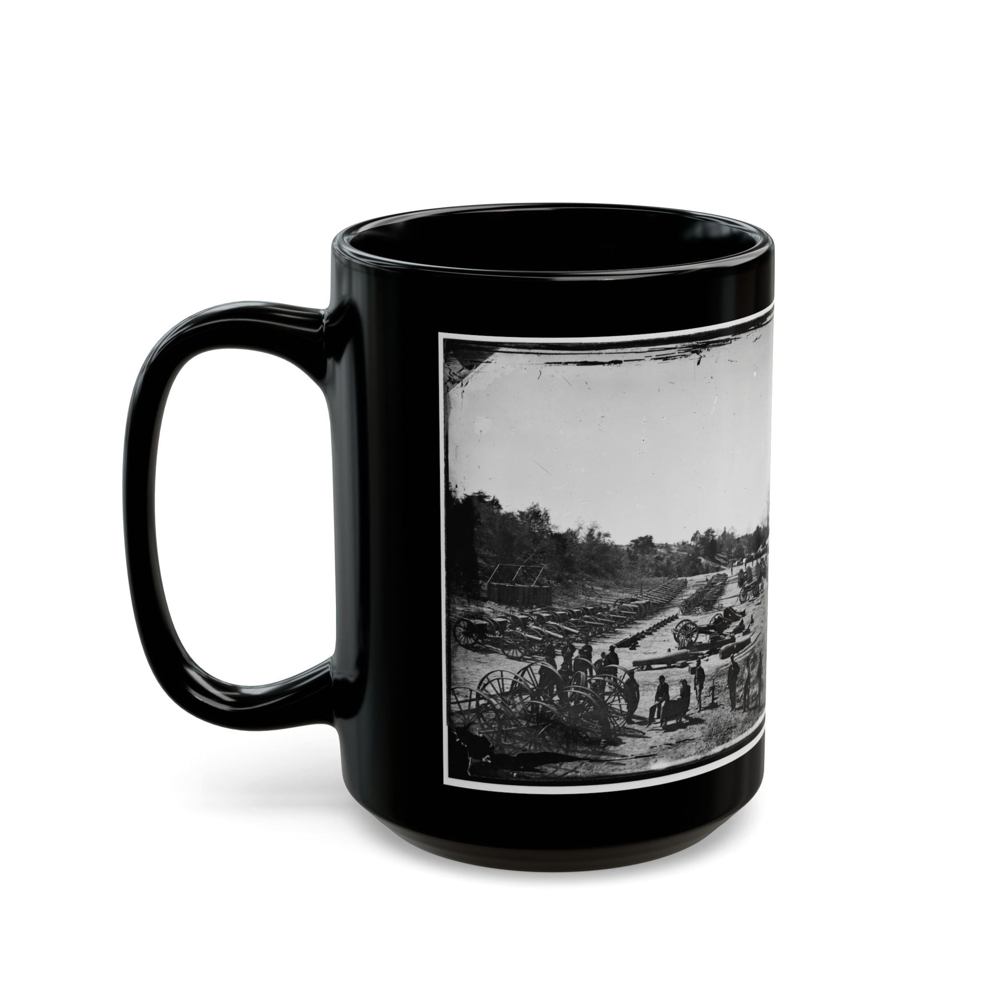 Broadway Landing, Appomattox River, Virginia. Park Of Artillery(2) (U.S. Civil War) Black Coffee Mug-The Sticker Space