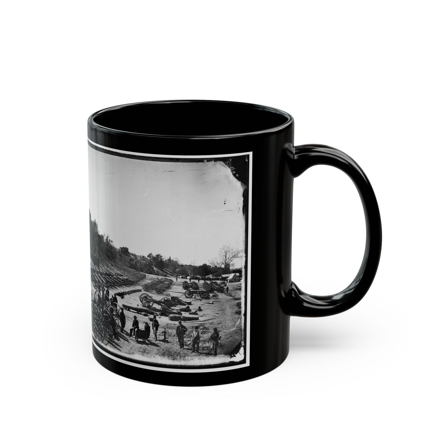 Broadway Landing, Appomattox River, Virginia. Park Of Artillery(2) (U.S. Civil War) Black Coffee Mug-The Sticker Space